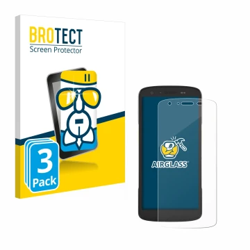 Parte frontale di una confezione del prodotto con il logo del marchio BROTECT. Accanto è raffigurato il dispositivo Zebra TC22