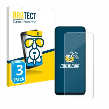 Parte frontale di una confezione del prodotto con il logo del marchio BROTECT. Accanto è raffigurato il dispositivo Xiaomi Poc