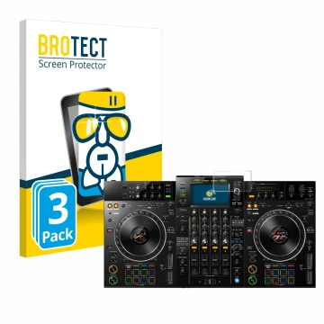 Parte frontale di una confezione del prodotto con il logo del marchio BROTECT. Accanto è raffigurato il dispositivo Pioneer XD