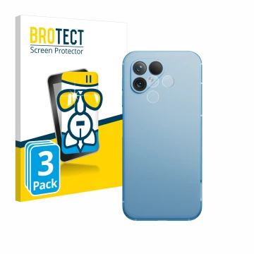 Parte frontale di una confezione del prodotto con il logo del marchio BROTECT. Accanto è raffigurato il dispositivo Fairphone 