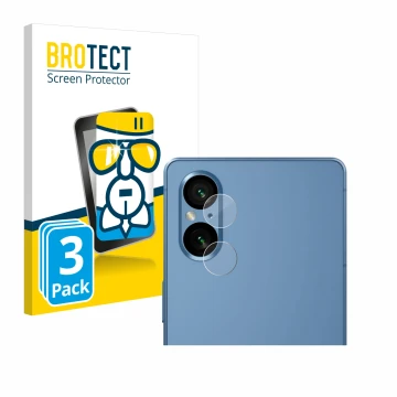 Parte frontale di una confezione del prodotto con il logo del marchio BROTECT. Accanto è raffigurato il dispositivo Sony Xperi