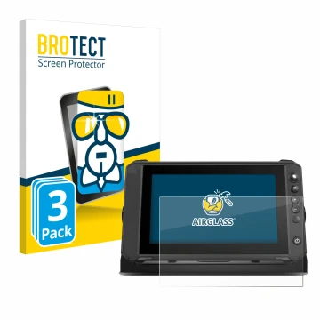 Parte frontale di una confezione del prodotto con il logo del marchio BROTECT. Accanto è raffigurato il dispositivo Lowrance E