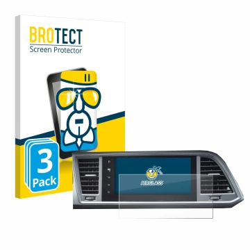 Parte frontale di una confezione del prodotto con il logo del marchio BROTECT. Accanto è raffigurato il dispositivo Seat Ateca