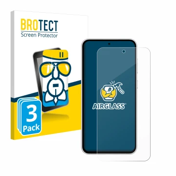 Parte frontale di una confezione del prodotto con il logo del marchio BROTECT. Accanto è raffigurato il dispositivo Samsung Ga