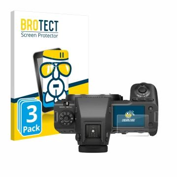 Parte frontale di una confezione del prodotto con il logo del marchio BROTECT. Accanto è raffigurato il dispositivo Fujifilm G