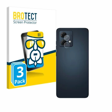 Parte frontale di una confezione del prodotto con il logo del marchio BROTECT. Accanto è raffigurato il dispositivo Motorola M