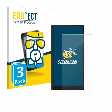 Parte frontale di una confezione del prodotto con il logo del marchio BROTECT. Accanto è raffigurato il dispositivo Hiby R6 Pr