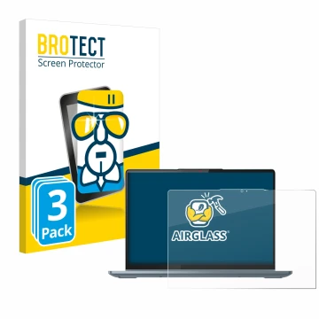 Parte frontale di una confezione del prodotto con il logo del marchio BROTECT. Accanto è raffigurato il dispositivo Lenovo Ide