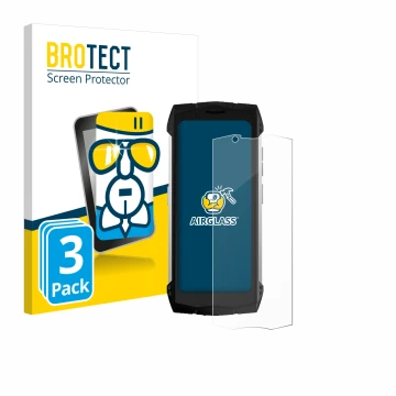 Parte frontale di una confezione del prodotto con il logo del marchio BROTECT. Accanto è raffigurato il dispositivo Doogee S M