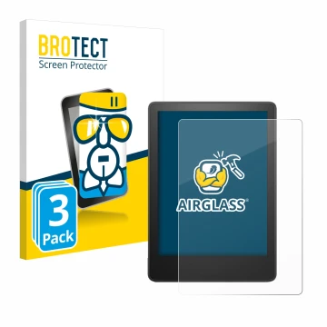 Parte frontale di una confezione del prodotto con il logo del marchio BROTECT. Accanto è raffigurato il dispositivo Amazon Kin