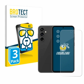 Parte frontale di una confezione del prodotto con il logo del marchio BROTECT. Accanto è raffigurato il dispositivo Samsung Ga