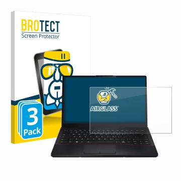 Parte frontale di una confezione del prodotto con il logo del marchio BROTECT. Accanto è raffigurato il dispositivo Fujitsu Li