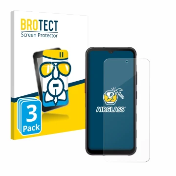 Parte frontale di una confezione del prodotto con il logo del marchio BROTECT. Accanto è raffigurato il dispositivo Samsung Ga