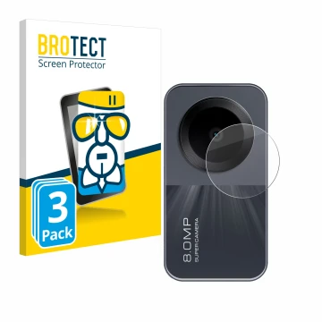 Parte frontale di una confezione del prodotto con il logo del marchio BROTECT. Accanto è raffigurato il dispositivo Xiaomi Red