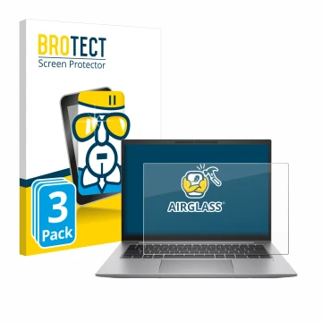 Parte frontale di una confezione del prodotto con il logo del marchio BROTECT. Accanto è raffigurato il dispositivo HP Zbook F