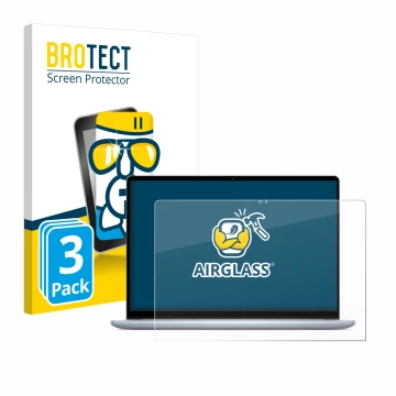 Parte frontale di una confezione del prodotto con il logo del marchio BROTECT. Accanto è raffigurato il dispositivo Dell Inspi