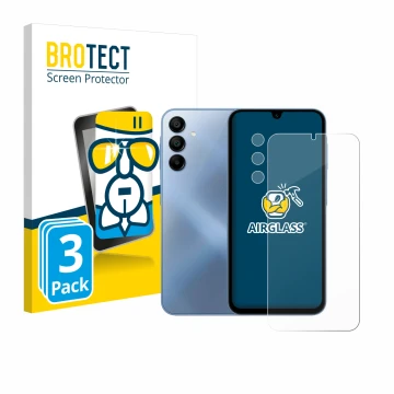 Parte frontale di una confezione del prodotto con il logo del marchio BROTECT. Accanto è raffigurato il dispositivo Samsung Ga