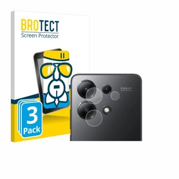 Parte frontale di una confezione del prodotto con il logo del marchio BROTECT. Accanto è raffigurato il dispositivo Xiaomi Red