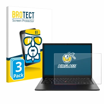 Parte frontale di una confezione del prodotto con il logo del marchio BROTECT. Accanto è raffigurato il dispositivo Lenovo Thi