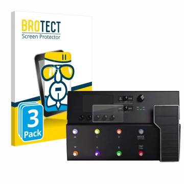 Parte frontale di una confezione del prodotto con il logo del marchio BROTECT. Accanto è raffigurato il dispositivo Line 6 POD