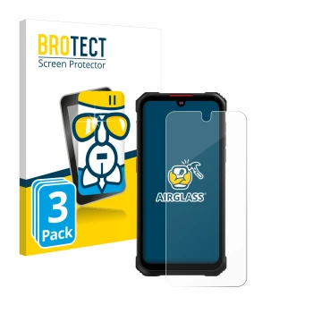 Parte frontale di una confezione del prodotto con il logo del marchio BROTECT. Accanto è raffigurato il dispositivo Hotwav Cyb