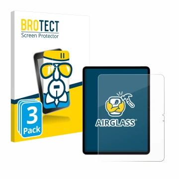 Parte frontale di una confezione del prodotto con il logo del marchio BROTECT. Accanto è raffigurato il dispositivo Apple iPad