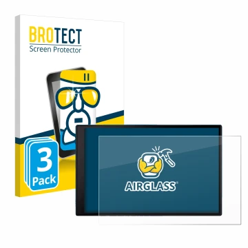 Parte frontale di una confezione del prodotto con il logo del marchio BROTECT. Accanto è raffigurato il dispositivo Garmin Dri