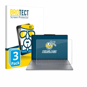 Parte frontale di una confezione del prodotto con il logo del marchio BROTECT. Accanto è raffigurato il dispositivo Lenovo Thi