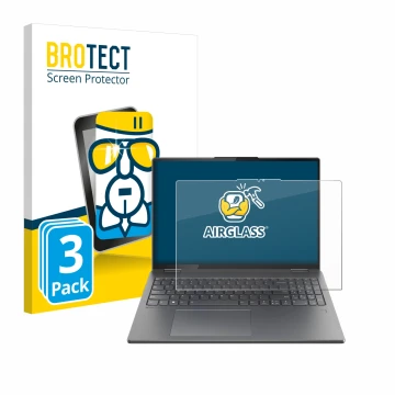 Parte frontale di una confezione del prodotto con il logo del marchio BROTECT. Accanto è raffigurato il dispositivo Lenovo Yog