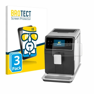 Parte frontale di una confezione del prodotto con il logo del marchio BROTECT. Accanto è raffigurato il dispositivo WMF Perfec