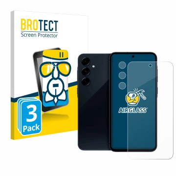 Parte frontale di una confezione del prodotto con il logo del marchio BROTECT. Accanto è raffigurato il dispositivo Samsung Ga