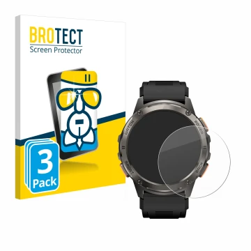 Parte frontale di una confezione del prodotto con il logo del marchio BROTECT. Accanto è raffigurato il dispositivo Kospet Tan