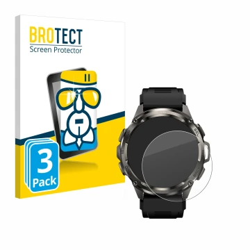 Parte frontale di una confezione del prodotto con il logo del marchio BROTECT. Accanto è raffigurato il dispositivo Kospet Tan