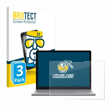 Parte frontale di una confezione del prodotto con il logo del marchio BROTECT. Accanto è raffigurato il dispositivo Microsoft 