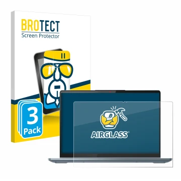 Parte frontale di una confezione del prodotto con il logo del marchio BROTECT. Accanto è raffigurato il dispositivo Lenovo Ide