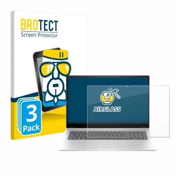 Parte frontale di una confezione del prodotto con il logo del marchio BROTECT. Accanto è raffigurato il dispositivo HP Envy 17