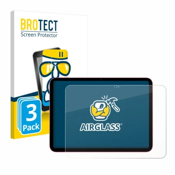 Parte frontale di una confezione del prodotto con il logo del marchio BROTECT. Accanto è raffigurato il dispositivo Apple iPad