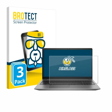 Parte frontale di una confezione del prodotto con il logo del marchio BROTECT. Accanto è raffigurato il dispositivo HP Zbook P