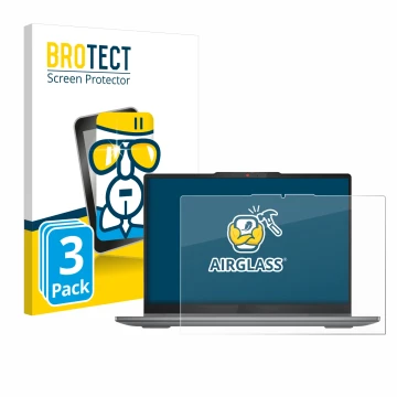 Parte frontale di una confezione del prodotto con il logo del marchio BROTECT. Accanto è raffigurato il dispositivo Lenovo Ide