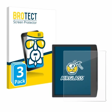 Parte frontale di una confezione del prodotto con il logo del marchio BROTECT. Accanto è raffigurato il dispositivo PocketBook