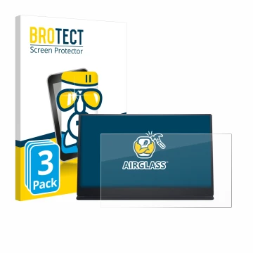 Parte frontale di una confezione del prodotto con il logo del marchio BROTECT. Accanto è raffigurato il dispositivo Dell P1424