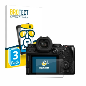 Parte frontale di una confezione del prodotto con il logo del marchio BROTECT. Accanto è raffigurato il dispositivo Panasonic 