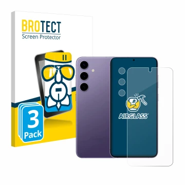 Parte frontale di una confezione del prodotto con il logo del marchio BROTECT. Accanto è raffigurato il dispositivo Samsung Ga