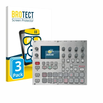 Parte frontale di una confezione del prodotto con il logo del marchio BROTECT. Accanto è raffigurato il dispositivo Elektron S