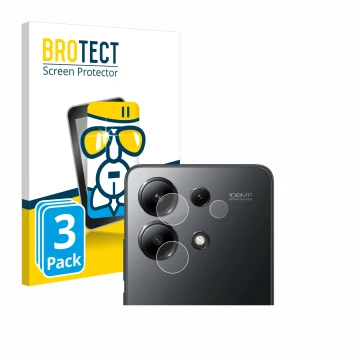 Parte frontale di una confezione del prodotto con il logo del marchio BROTECT. Accanto è raffigurato il dispositivo Xiaomi Red