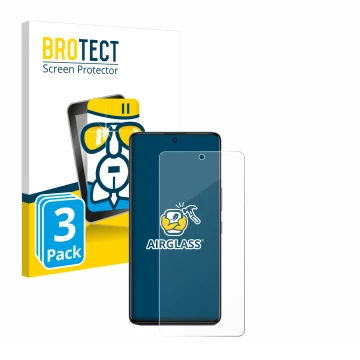Parte frontale di una confezione del prodotto con il logo del marchio BROTECT. Accanto è raffigurato il dispositivo Infinix GT