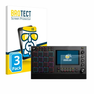 Parte frontale di una confezione del prodotto con il logo del marchio BROTECT. Accanto è raffigurato il dispositivo Akai MPC L