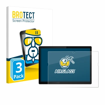 Parte frontale di una confezione del prodotto con il logo del marchio BROTECT. Accanto è raffigurato il dispositivo Lenovo Thi