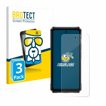 Parte frontale di una confezione del prodotto con il logo del marchio BROTECT. Accanto è raffigurato il dispositivo Ulefone Ar