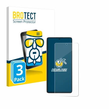 Parte frontale di una confezione del prodotto con il logo del marchio BROTECT. Accanto è raffigurato il dispositivo Xiaomi Poc